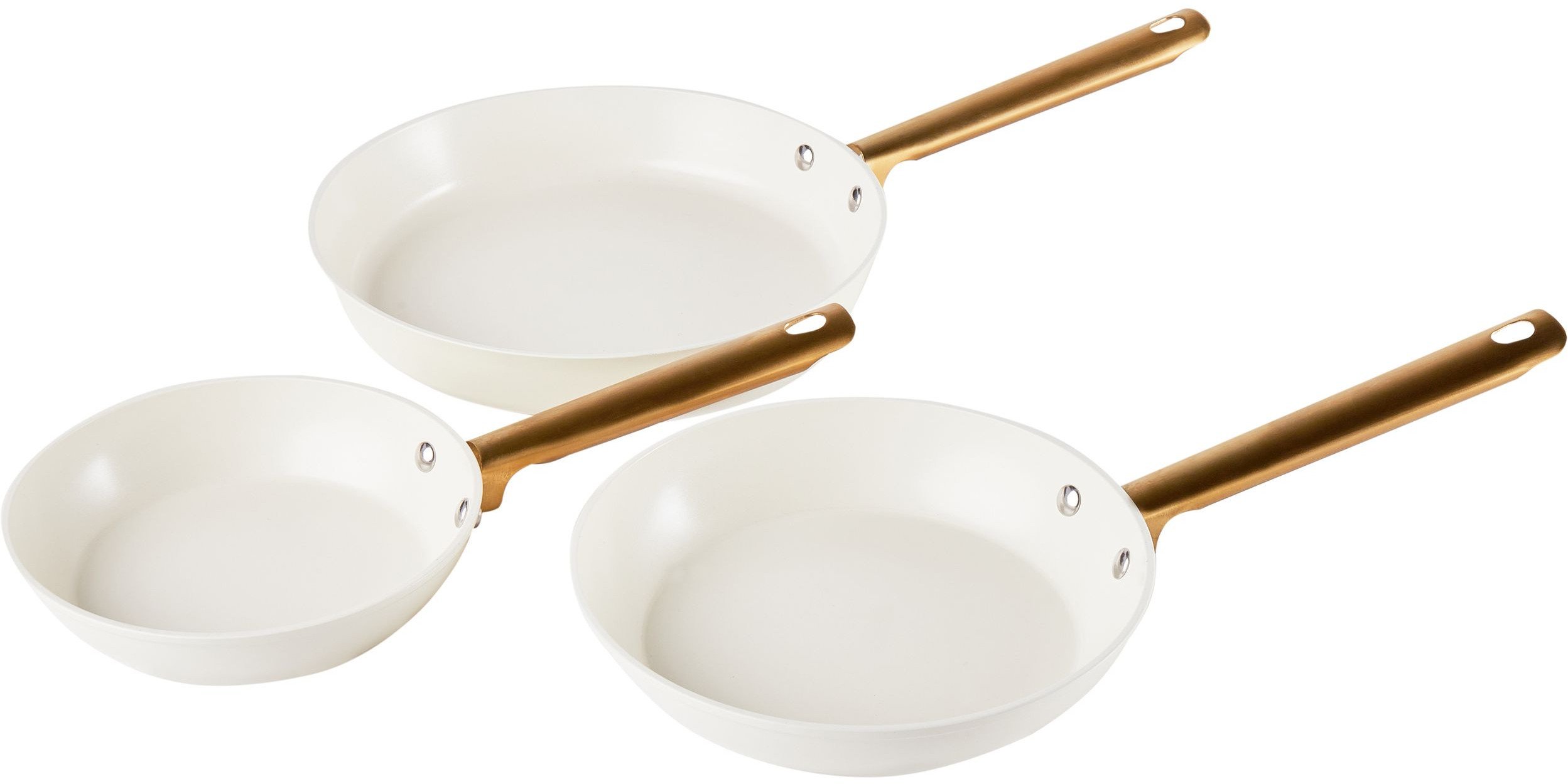 Zestaw 3 patelni ELITE PRO Złamana biel