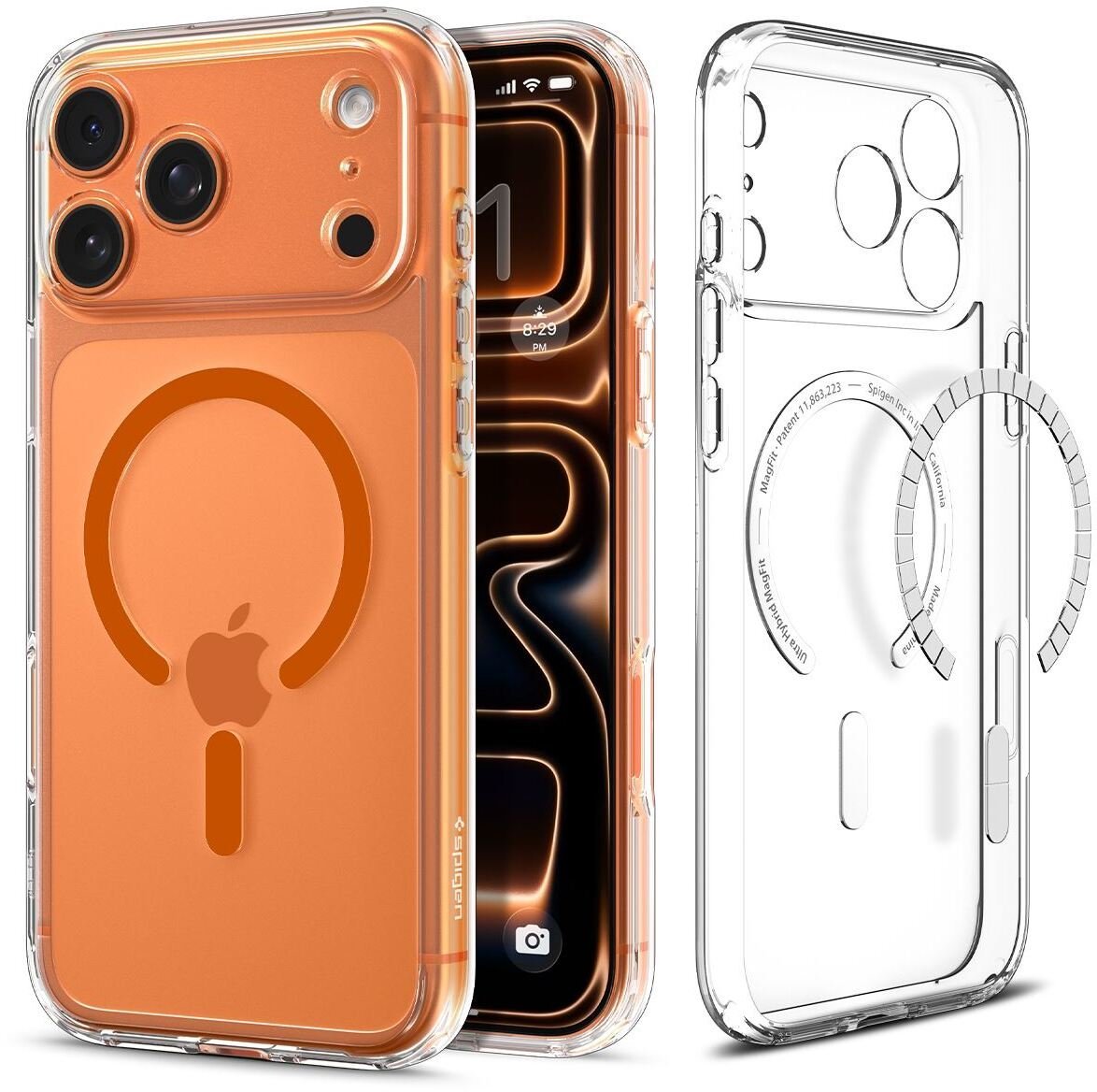 Spigen ULTRA HYBRID MAG MAGSAFE IPHONE 17 PRO MAX CLEAR/ORANGE