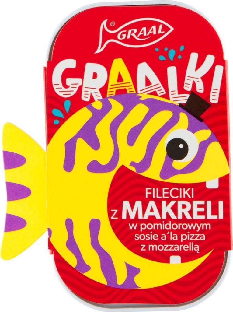 Graal GRAAL Graalki Fileciki z makreli w pomidorowym sosie a'la pizza z mozzarellą 110 g