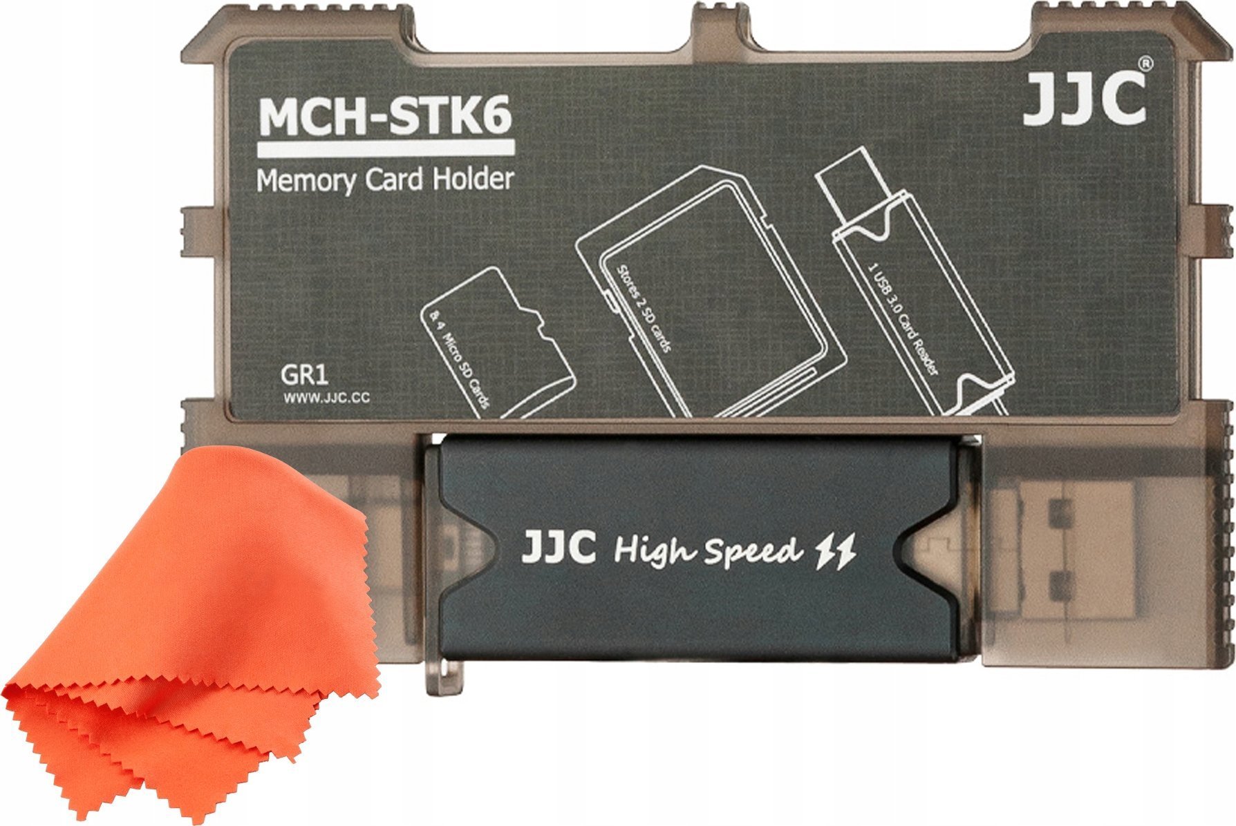 Pokrowiec JJC Etui na karty pamięci JJC MCH-STK6GR z czytnikiem kart USB 3.0