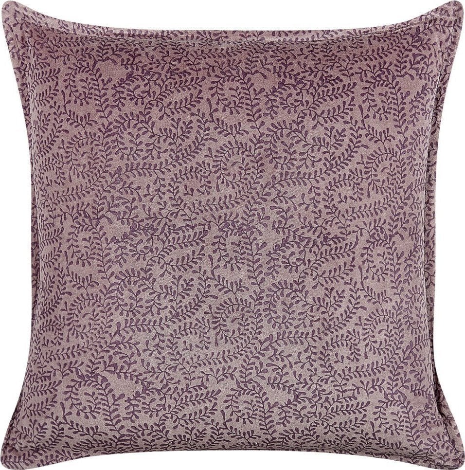 Beliani Welurowa poduszka dekoracyjna roślinny motyw 45 x 45 cm różowa KALMIA!