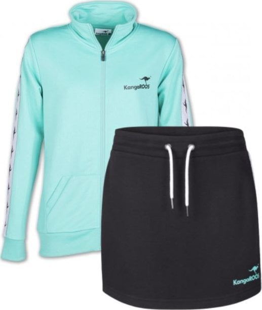 Kangaroos Zestaw sportowy: czarna spódnica i zielona bluza r. S