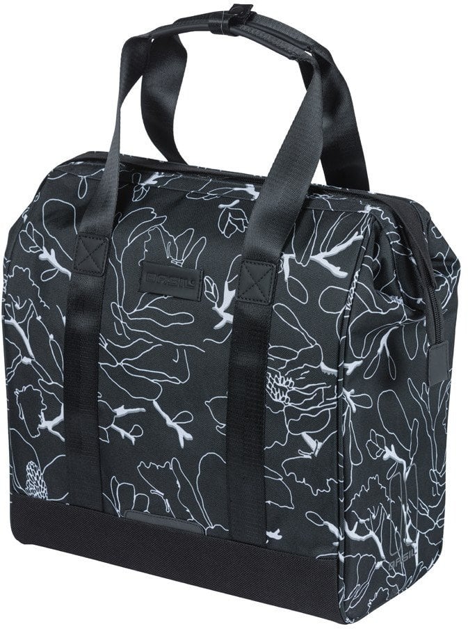 Sakwa miejska pojedyncza BASIL GRAND FLOWER BICYCLE SHOPPER 23L, MIK Hooks System, black (NEW 2026)