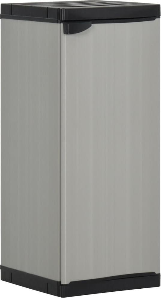 Szafa ogrodowa vidaXL Szafka ogrodowa z 1 półką, szaro-czarna, 35x40x85 cm