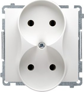 Kontakt-Simon Gniazdo bez uziemnienia podwójne BMG2M.01/11 Basic moduł biały