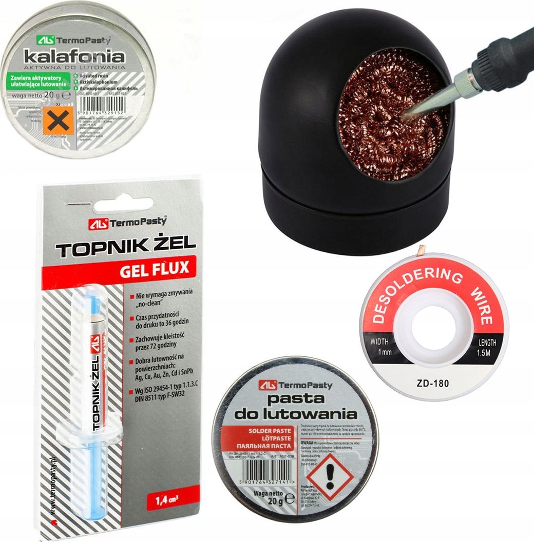 Techrebal Smart Pack #2 Czyścik, Kalafonia, Pasta 20G, Plecionka 1mm, Topnik żel