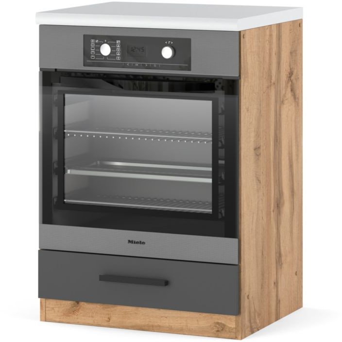 Szafka Kuchenna Stojąca Z Blatem Modułowa Piekarnik Bella 40cm Szary Wotan