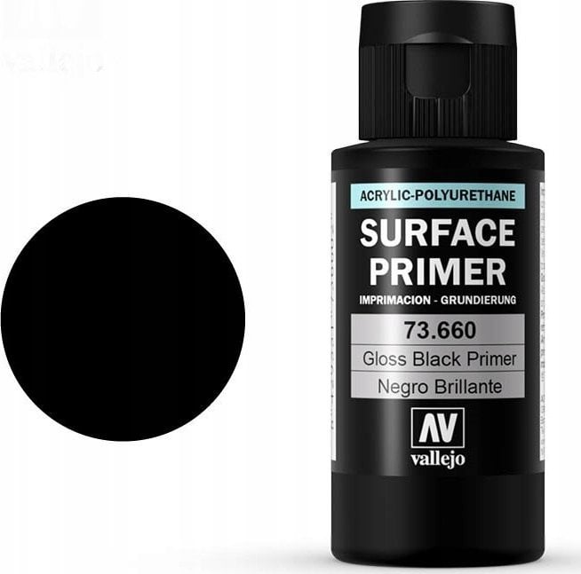 Vallejo Vallejo: 73.660 - Surface Primers - Gloss Black (60 ml)