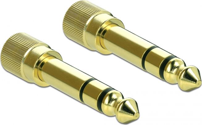 Adapter AV Delock Jack 3.5mm - Jack 6.3mm złoty (65983)