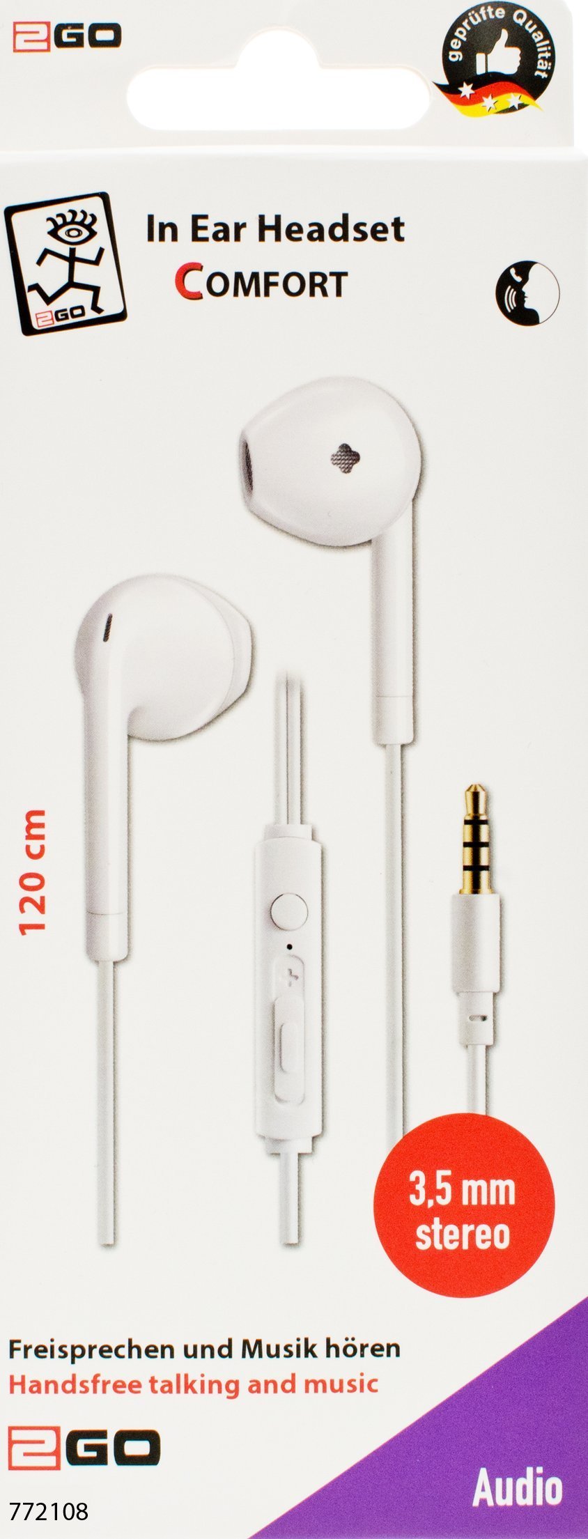 Słuchawki 2GO 2GO Stereo-Headset Comfort weiß