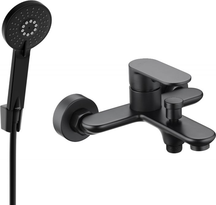 Bateria wannowa Mexen Mexen Milo R40 bateria wannowa z zestawem prysznicowym, czarna - 7133R40-70