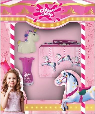 Chlapu Chlap Chlapu Chlap ZESTAW 3-ELEMENTOWY walizeczka + błyszczyk Unicorn + lakier