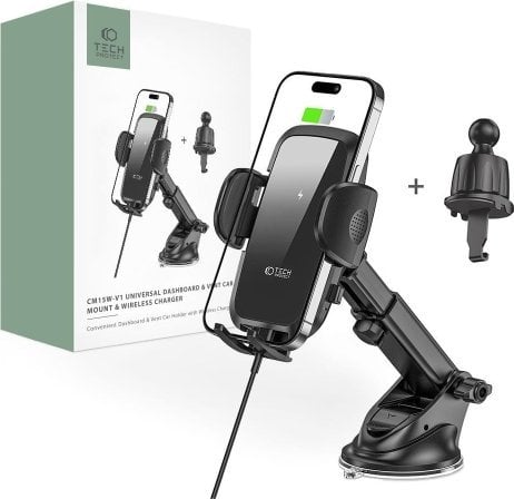 Tech-Protect TECH-PROTECT CM15W-V1 DASHBOARD & VENT CAR MOUNT WIRELESS CHARGER 15W BLACK