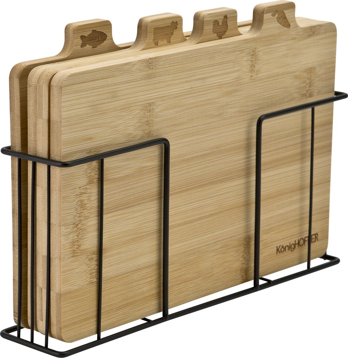 Deska do krojenia Konighoffer Zestaw 4 desek do krojenia ze stojakiem Cedar