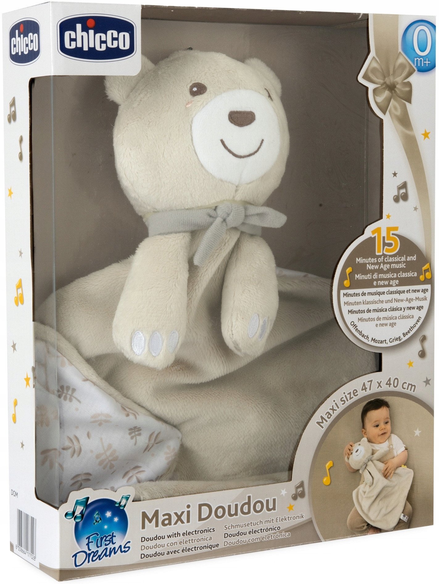 Chicco Pluszowy miś z kocykiem 47x40 Maxi Doudou beżowy