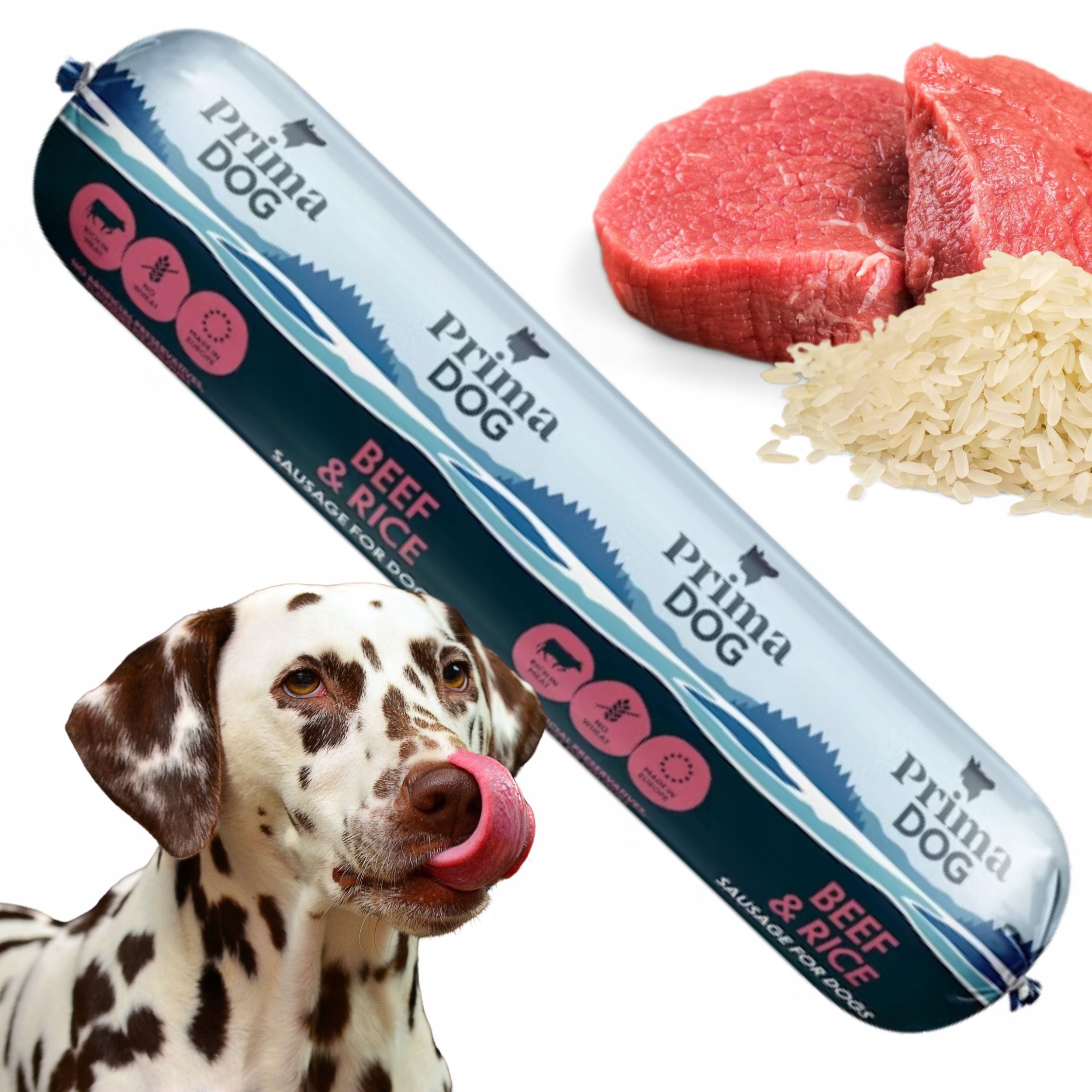 PRIMADOG BEEF-RICE SAUSAGE 800 G