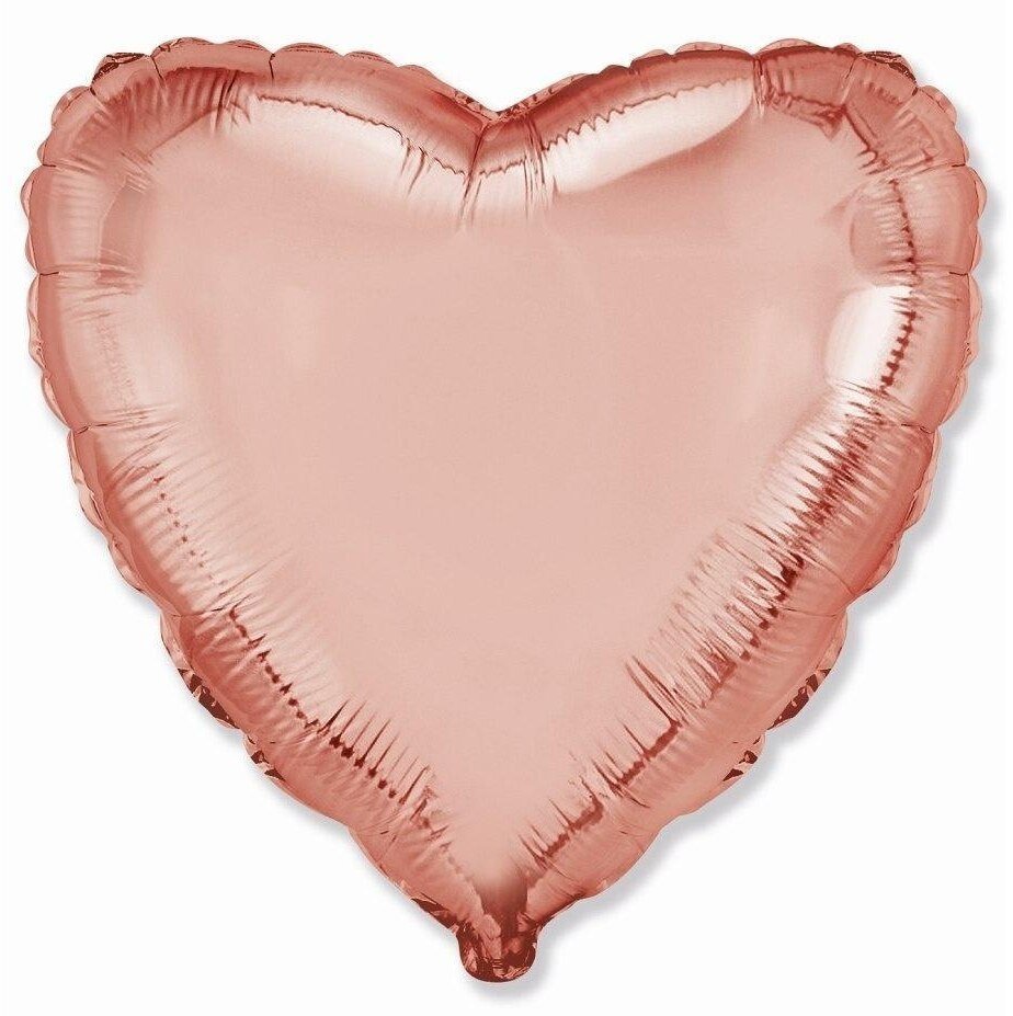 Balon foliowy 46cm Serce różowo-złote