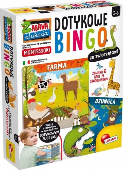 Lisciani Montessori plus Dotykowe Bingo Ze Zwierzętami
