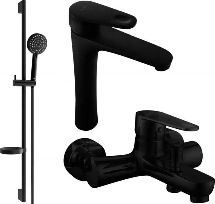 Mexen Mexen Kama DS75 zestaw wannowy, czarny - 72513DS75-70