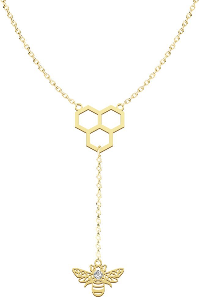 Radziszewska Jewellery Naszyjnik Pozłacany Pszczoła i Plaster Miodu