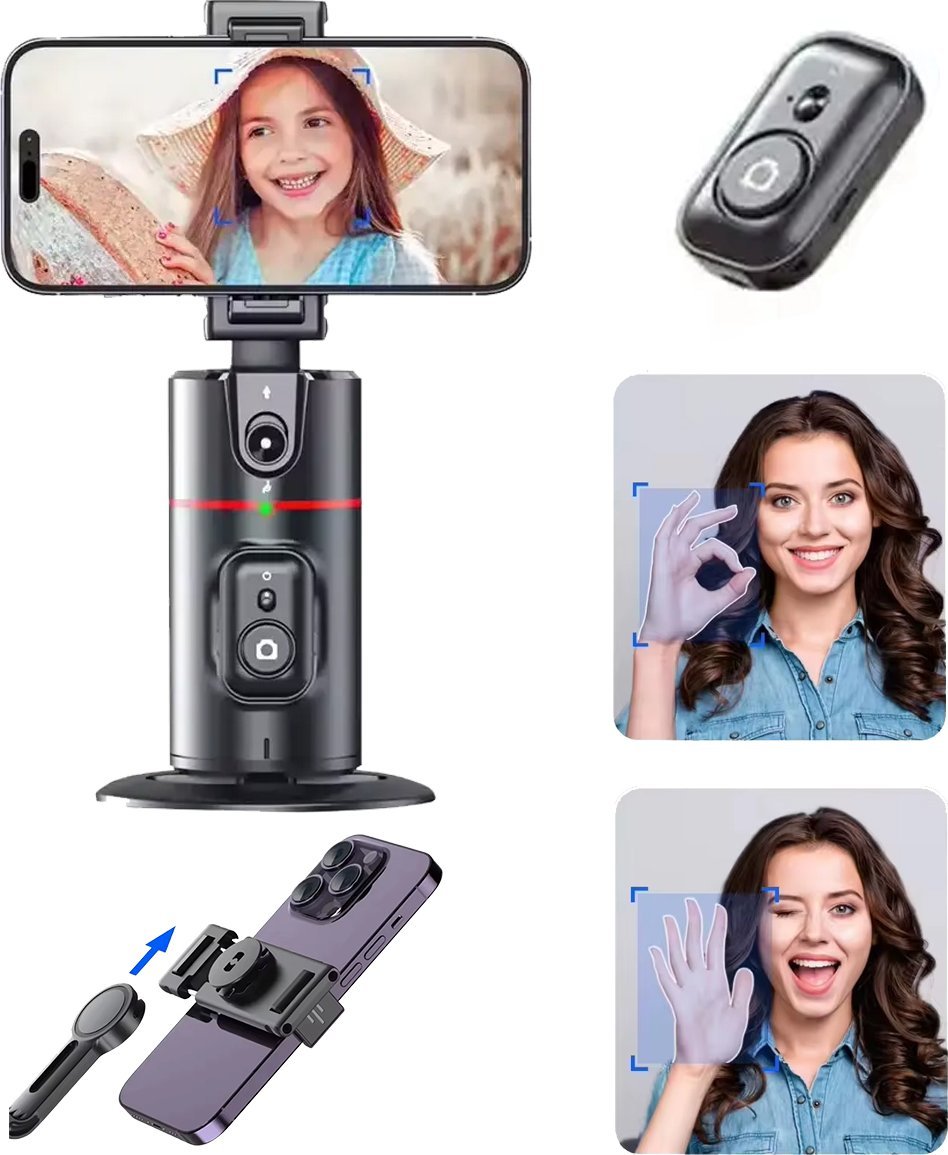 Obrotowy Statyw na telefon z kamerą AI