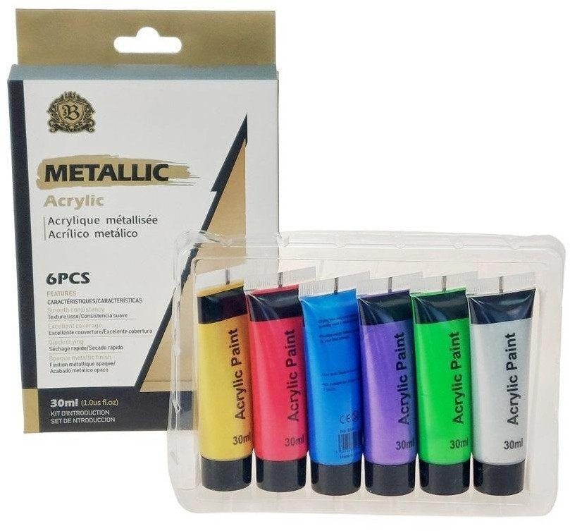 Zestaw 6 farb akrylowych