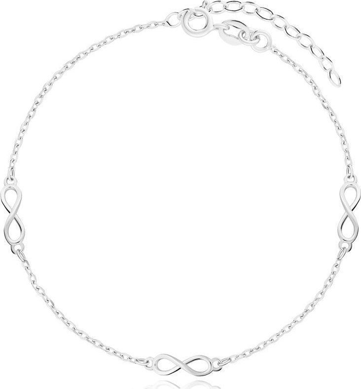 Irbis srebrna bransoletka celebrytka znak nieskończoności Uniwersalny