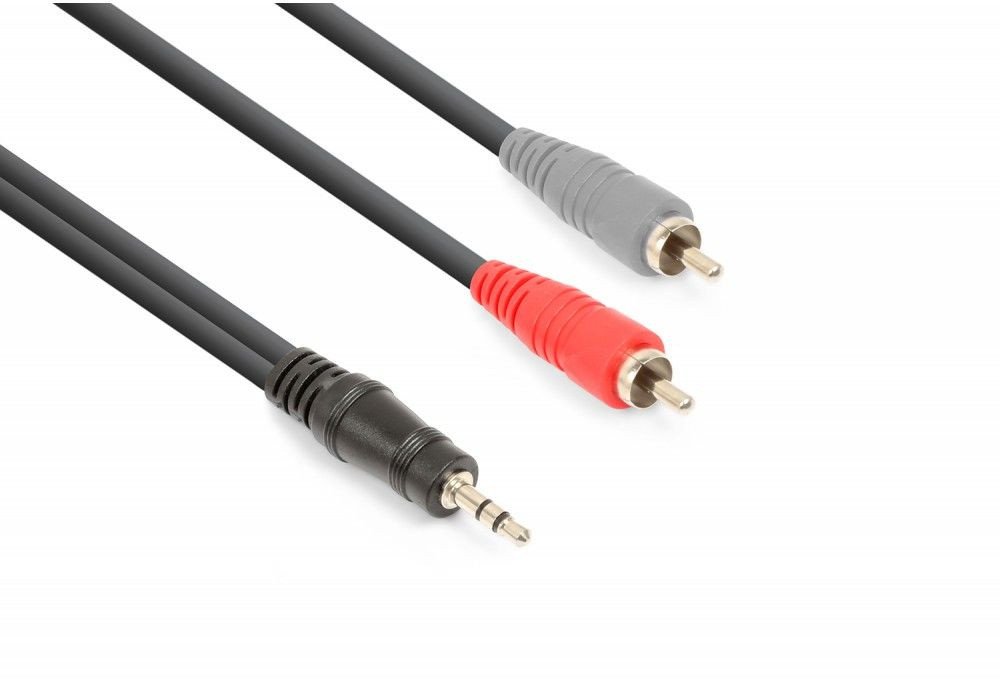 Kabel mini Jack 3,5 Stereo- 2x Cinch RCA męski 6 m one size