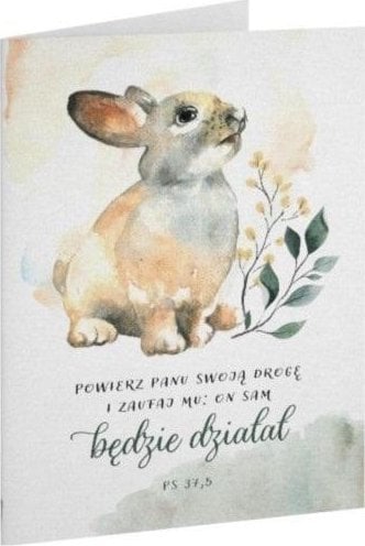 Szaron Kartka składana - owierz Panu - Zajączek