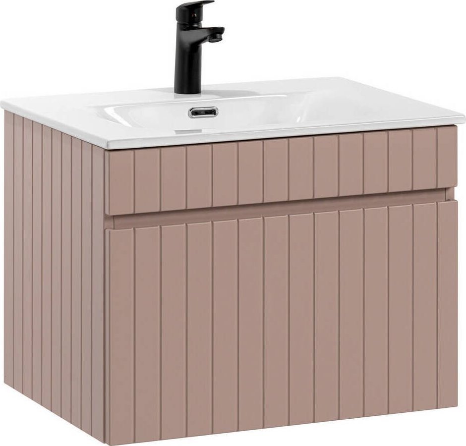 Comad Wąska szafka z umywalką, Iconic, 60x46x46 cm, różowy, mat