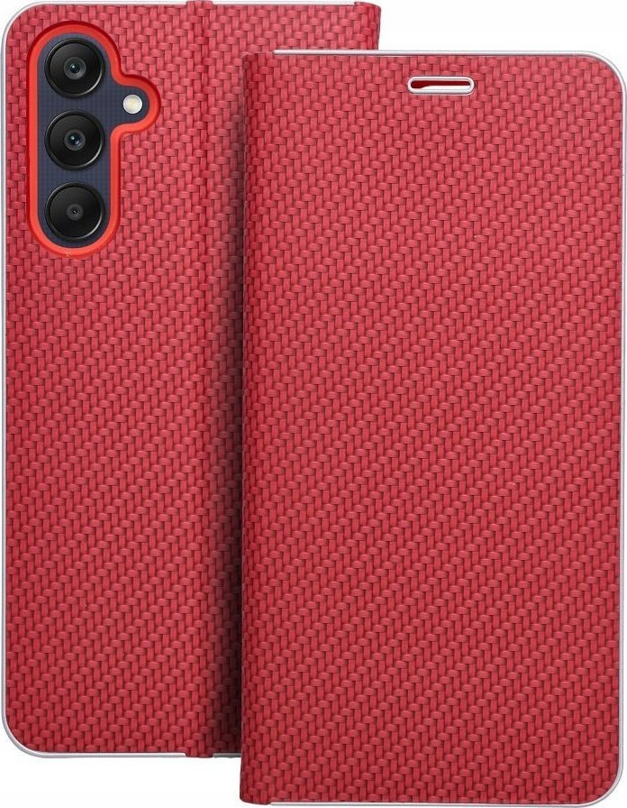 OEM Kabura LUNA Book Carbon do SAMSUNG A25 5G czerwony