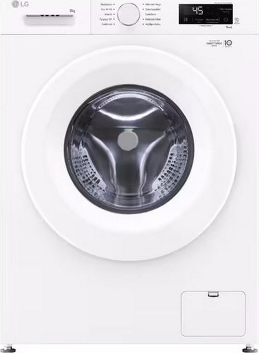 LG Washing Machine | F4X1008NWH | Energy efficiency class A | Front loading | Washing capacity 8 kg | 1400 RPM | Depth 56 cm | Width 60 cm | Display |