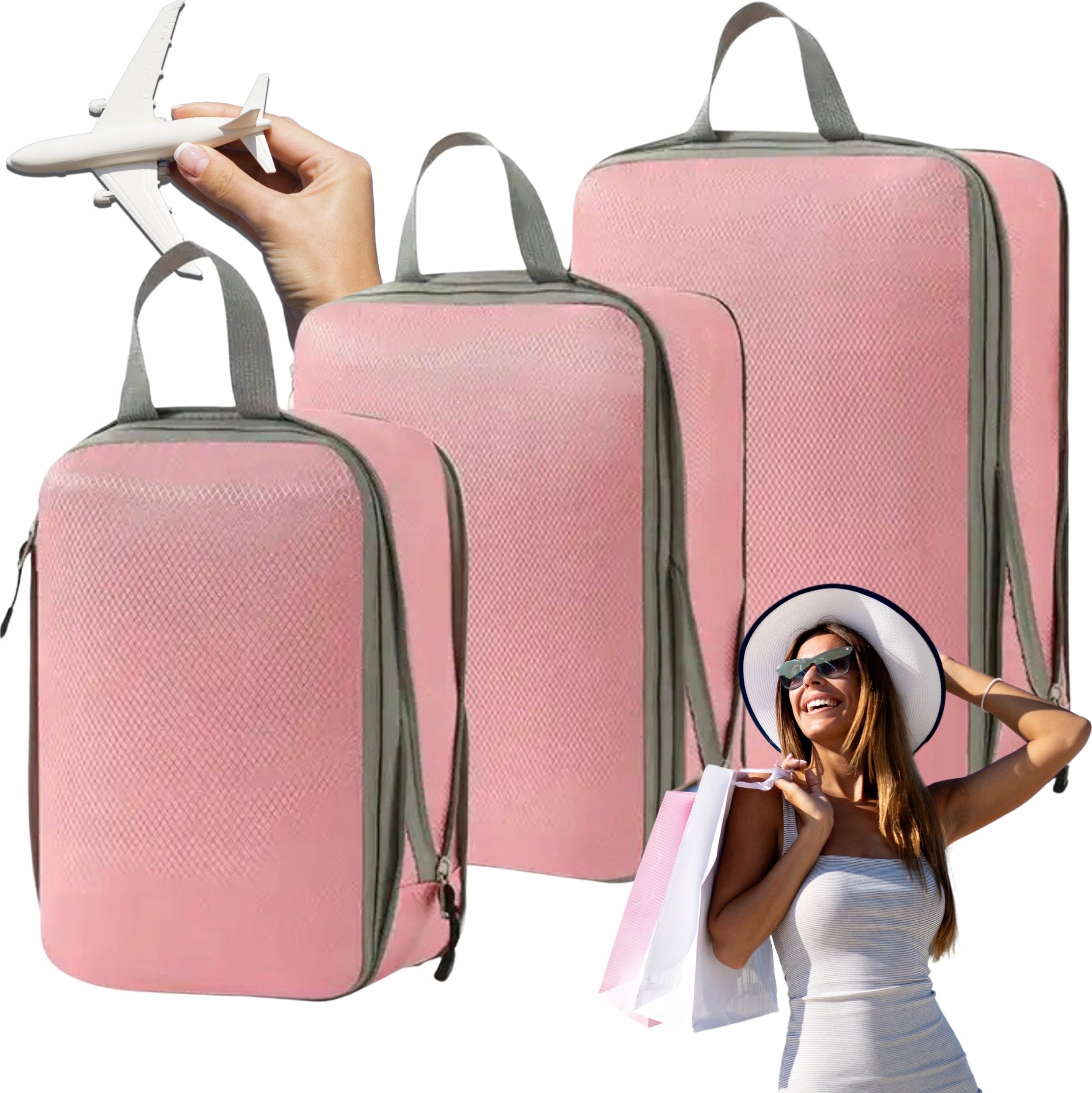 Iteams4Now Organizer kompresyjny do pakowania walizki podróżnej torby zestaw 3 szt