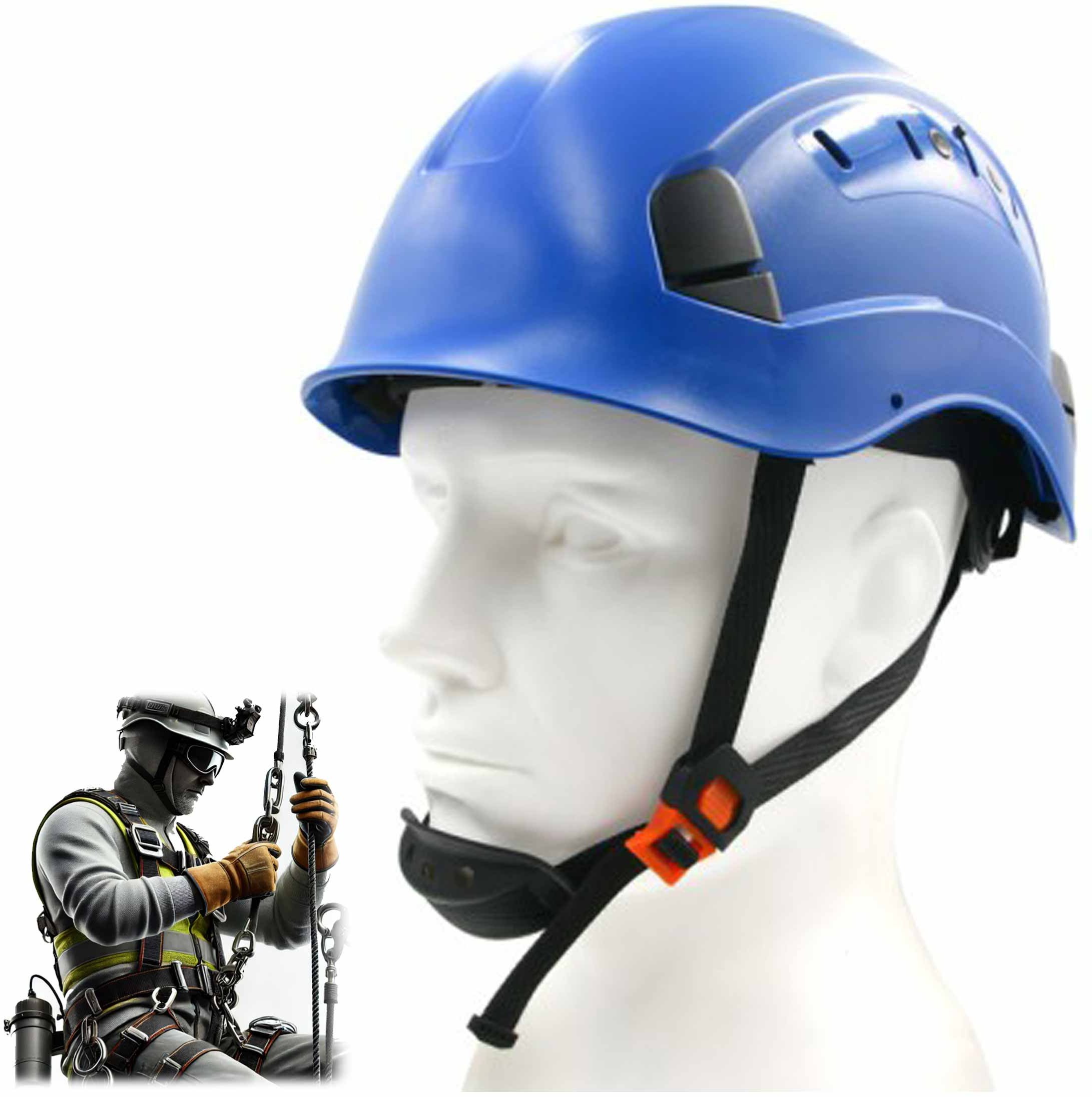 Kask Roboczy Wysokościowy Z Paskiem Regulacja Wentylacja Thor Blue St03 Pgt Helmet Thor Abs Blue 5905616234267