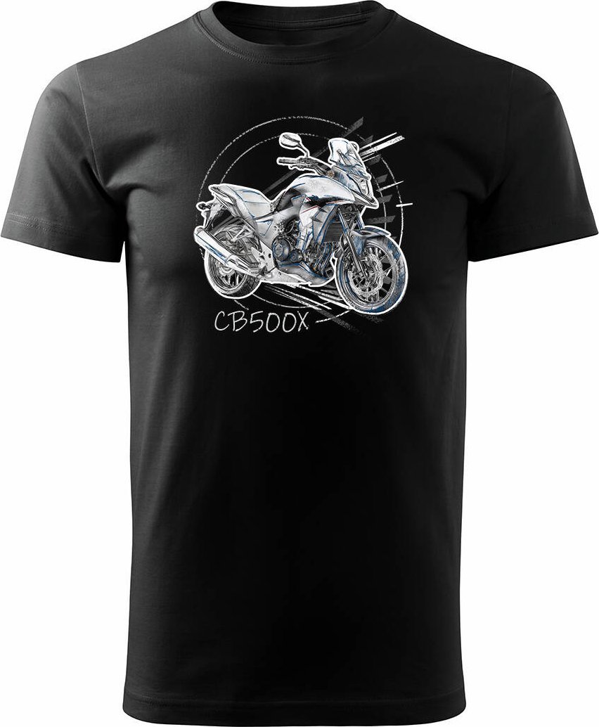 Topslang Koszulka z motocyklem na motor Honda CB 500X 500 X męska czarna REGULAR S