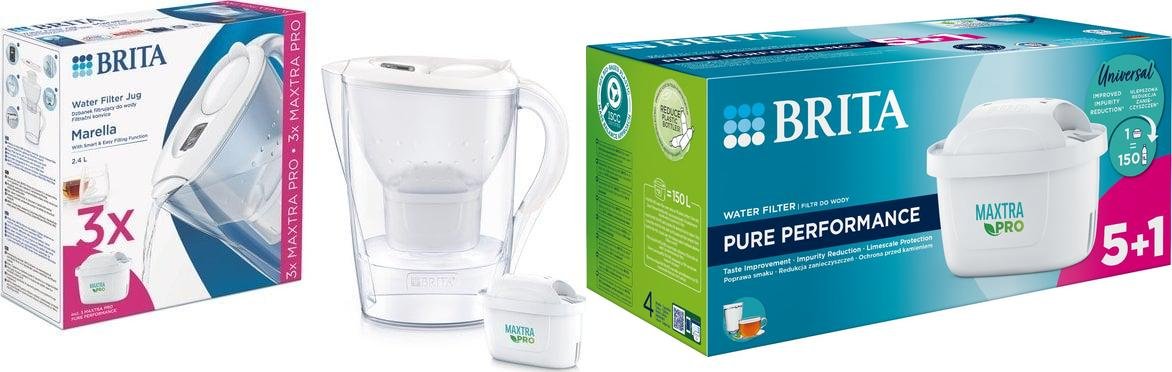 Dzbanek filtrujący Brita Marella + 9 wkładów MAXTRA PRO Pure Performance biały