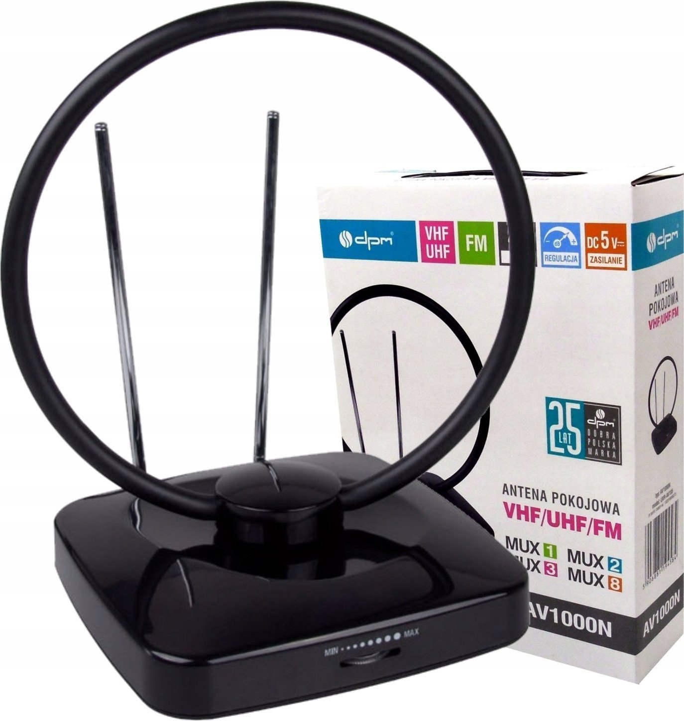 Antena RTV Inne Antena pokojowa DVB-T VHF/UHF42 dB AV1000