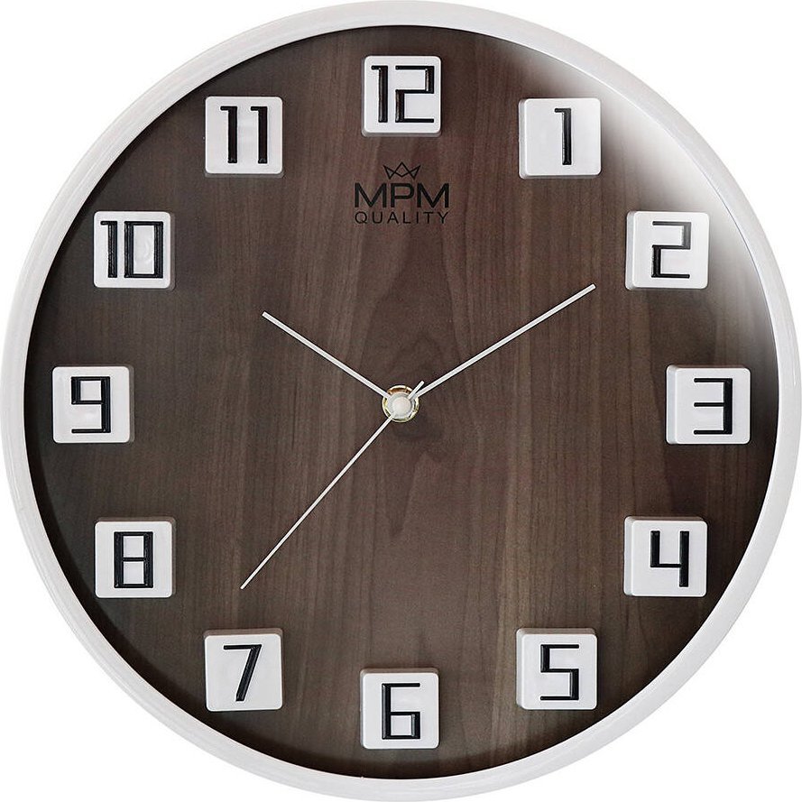 MPM Zegar ścienny MPM E01.4289.0054 fi 30 cm Czytelny cichy