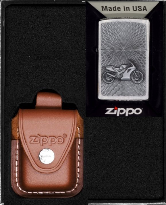 Zestaw ZIPPO Zapalniczka MOTOR BIKE EMBLEM Prezentowy No2