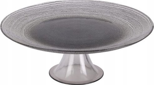 Koopman Patera szklana na nóżce na ciasto elegancka czarna 28 cm