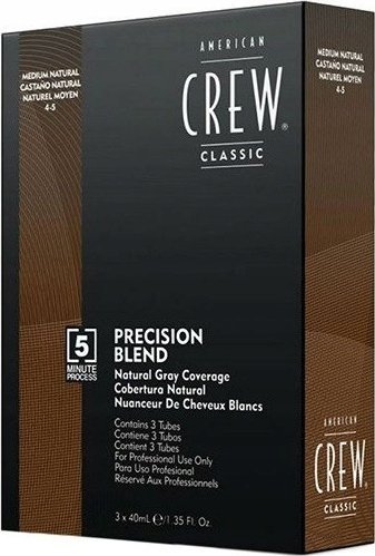 American Crew Set Trio, American Crew, Precision Blend, Semi-Permanent Hair Dye, 4-5 Natural Grey, 3 pcs, 40 ml Unisex