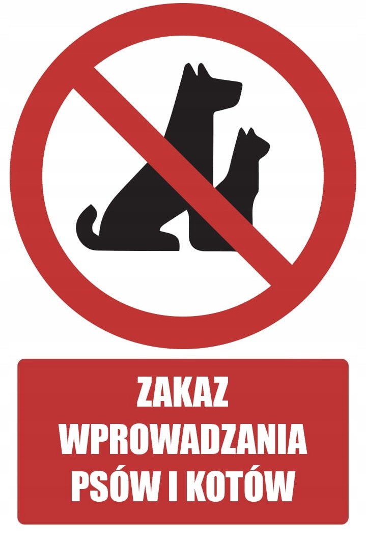 GC073 - Zakaz wprowadzania psów i kotów 50x75