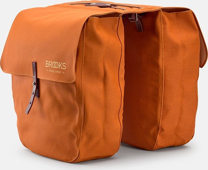 Brooks Sakwy BROOKS BRICK LANE PANNIERS, Gooseback/Maroon, Pojemność 2x15L, Mocowanie na paskach, Garbowana skóra (NEW)
