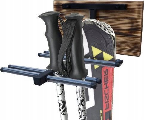 QLS UCHWYT ŚCIENNY WIESZAK N4 Z DESKĄ NA 4 PARY NART