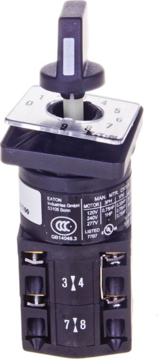 Eaton Łącznik krzywkowy 0-1-2-3-4-5-6-7-8-9 10A 1P do wbudowania TM-2-8550/E 020300
