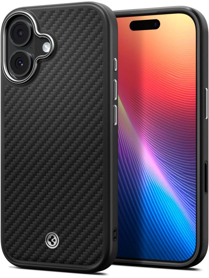 Etui Spigen Enzo Aramid "T" MagSafe na iPhone 17 - czarno-srebrne