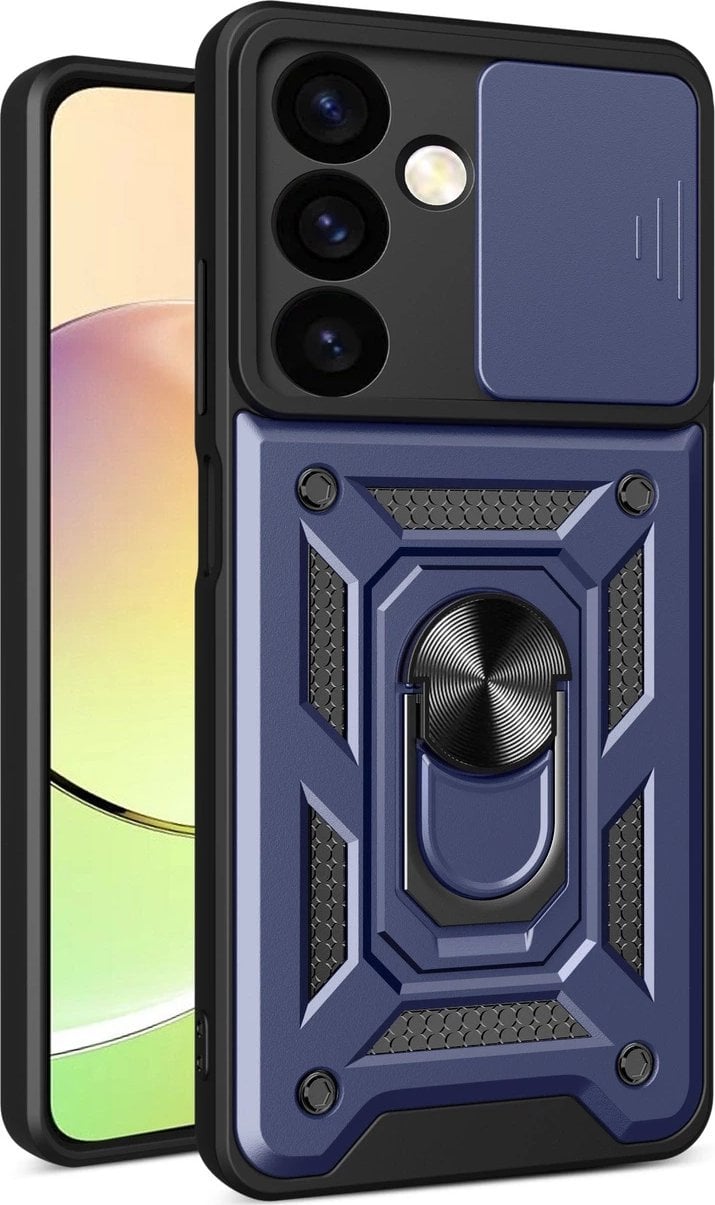 Hurtel Etui Hybrid Armor Camshield do Xiaomi POCO C65 / Redmi 13C pancerne z osłoną na aparat - niebieskie