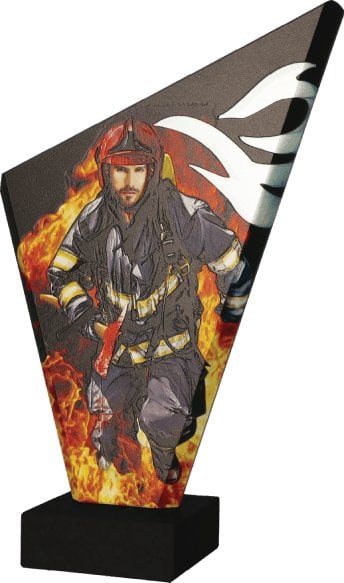 Victoria Sport Trofeum szklane na podstawie marmurowej - STRAŻACTWO - STRAŻ POŻARNA