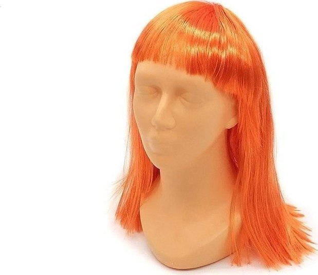 Peruka pomarańczowa z grzywką