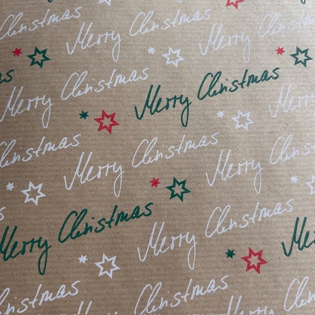 Fastima Papier świąteczny do pakowania beżowy wesołych świąt 70cmx4m 4m24